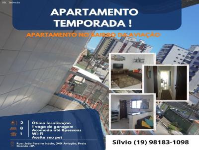 Apartamento para Temporada, em Praia Grande, bairro Aviao, 2 dormitrios, 1 banheiro, 1 sute, 1 vaga